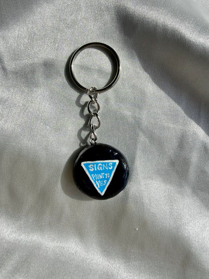 Magic 8 Ball Clay Silver Loop Keychain Clay Charm