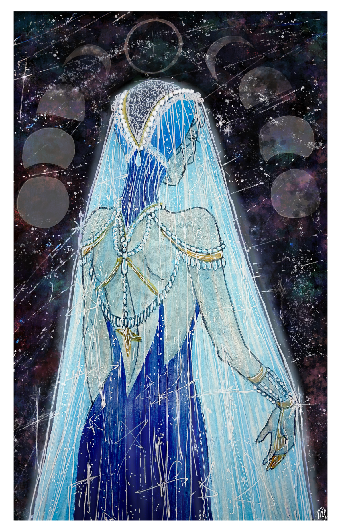 La Luna Digital Download Art Print, original astro art print